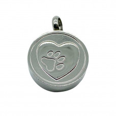 Circle Pendant With Paw Print