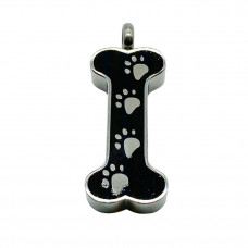 Dog Bone with silver Paw Prints 