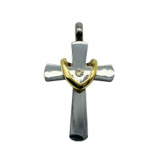 Silver Draped Cross Pendant