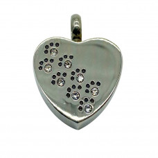 Silver Heart With Small Paw Prints 