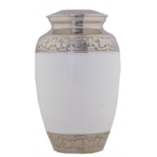 White Enamel Urn 