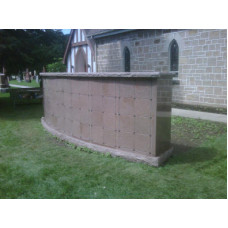 Curved 96 Unit Columbarium, Aluminum Interior, Granite Exterior