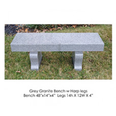 Grey Granite Bench with Harp Legs